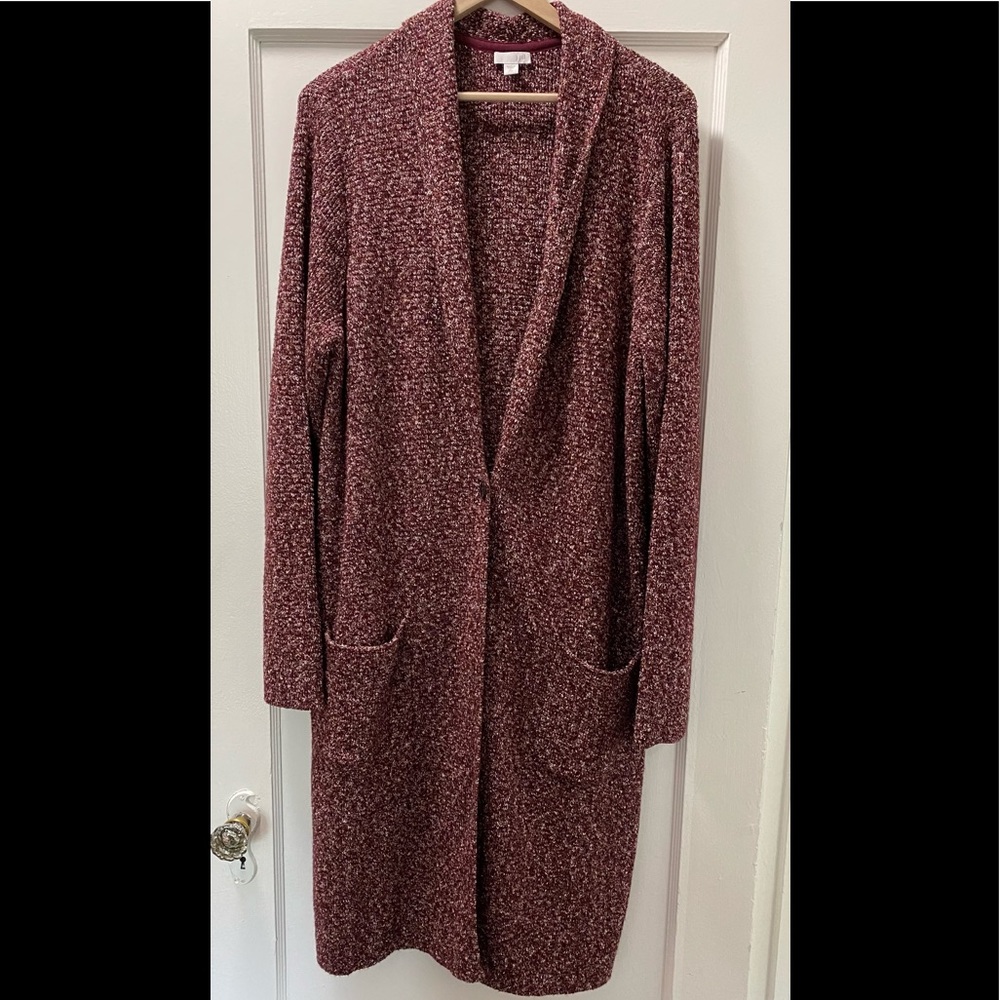 Gorgeous J.Jill TALL XL burgundy long cardigan